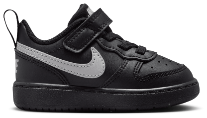 Nike Court Borough Low Recraft 童款 - Black/Black/Grey Fog - Image 1