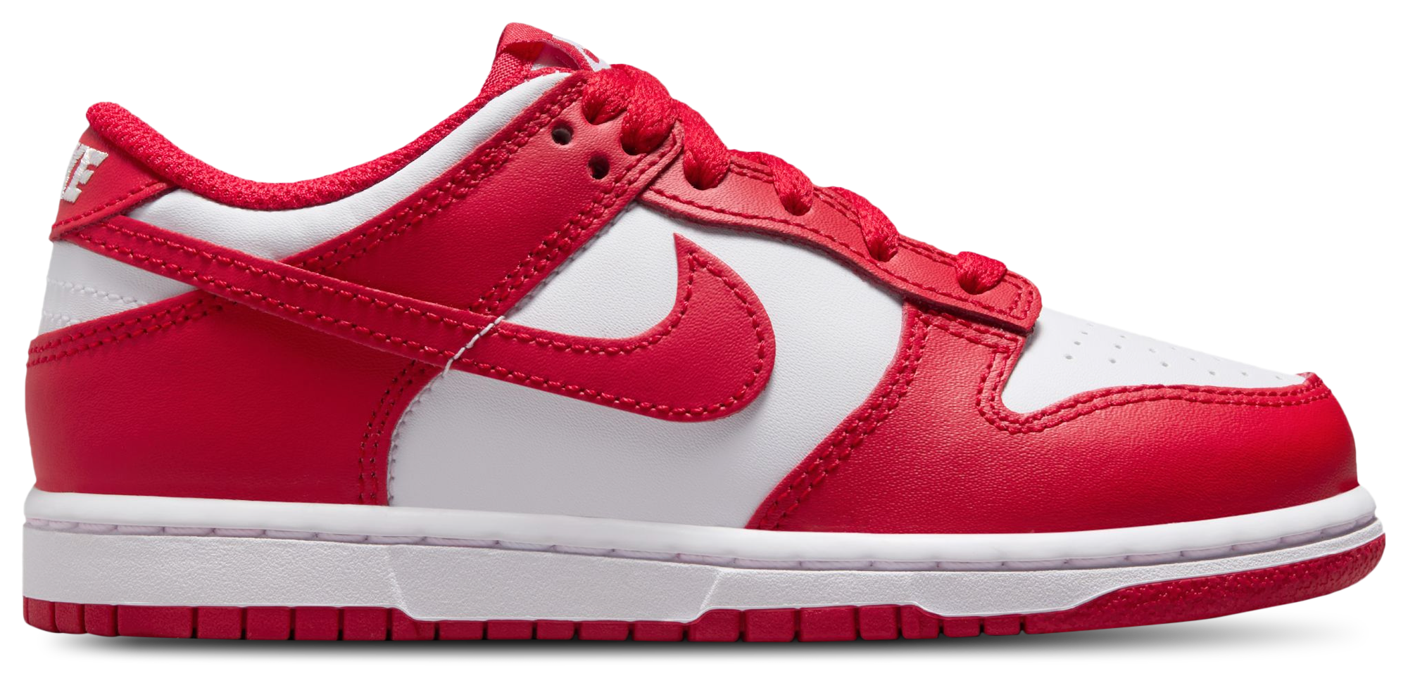 Nike Dunk Low 童款 - White/University Red - Image 1
