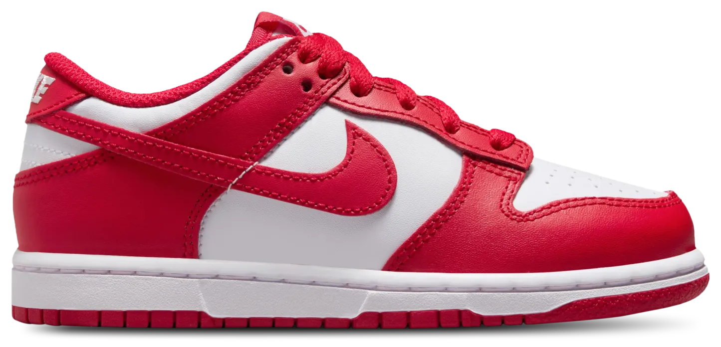 Nike Dunk Low 童款 - White/University Red - Image 1