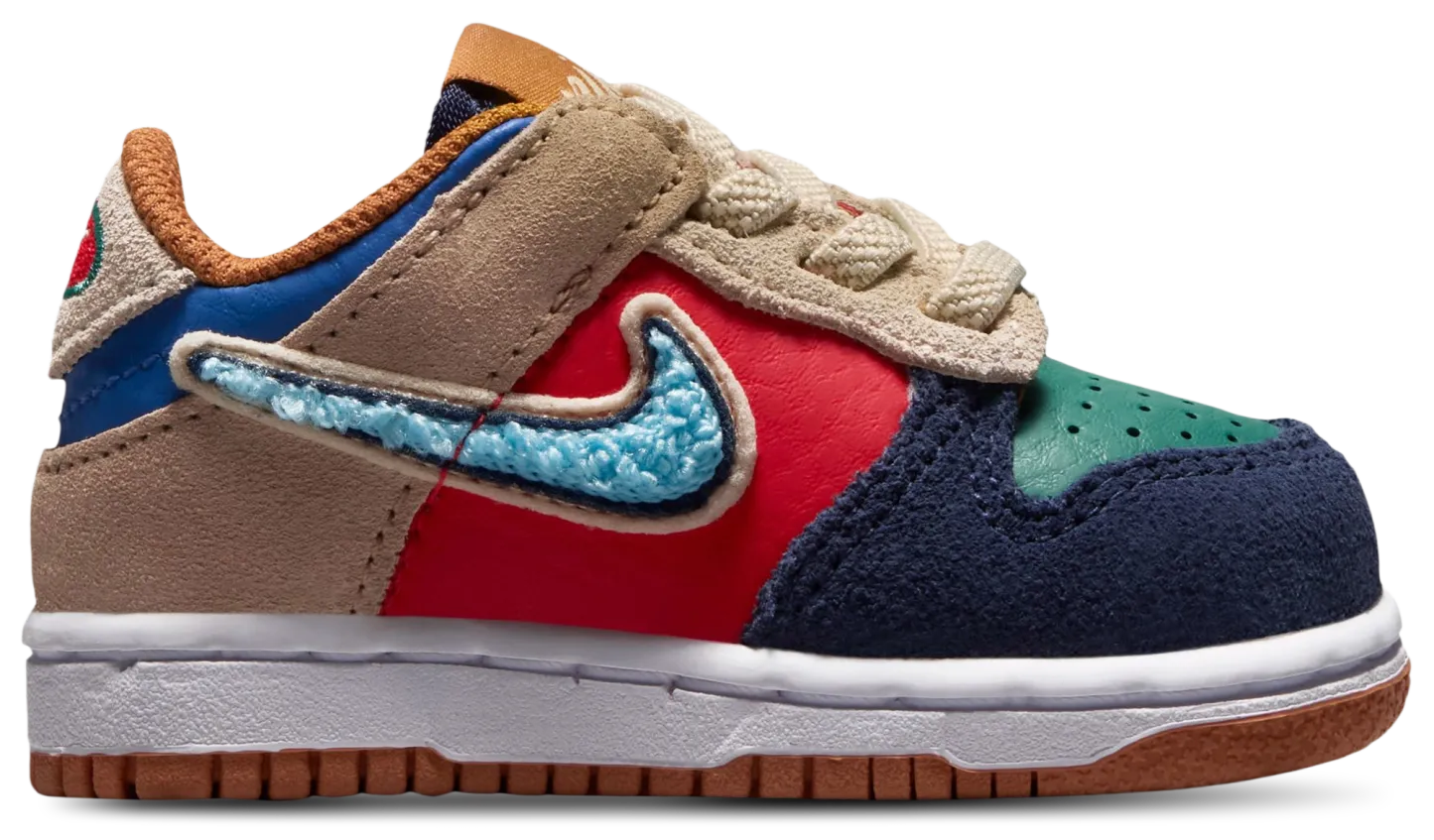 Nike Dunk Low 童款 - Red/Blue - Image 1