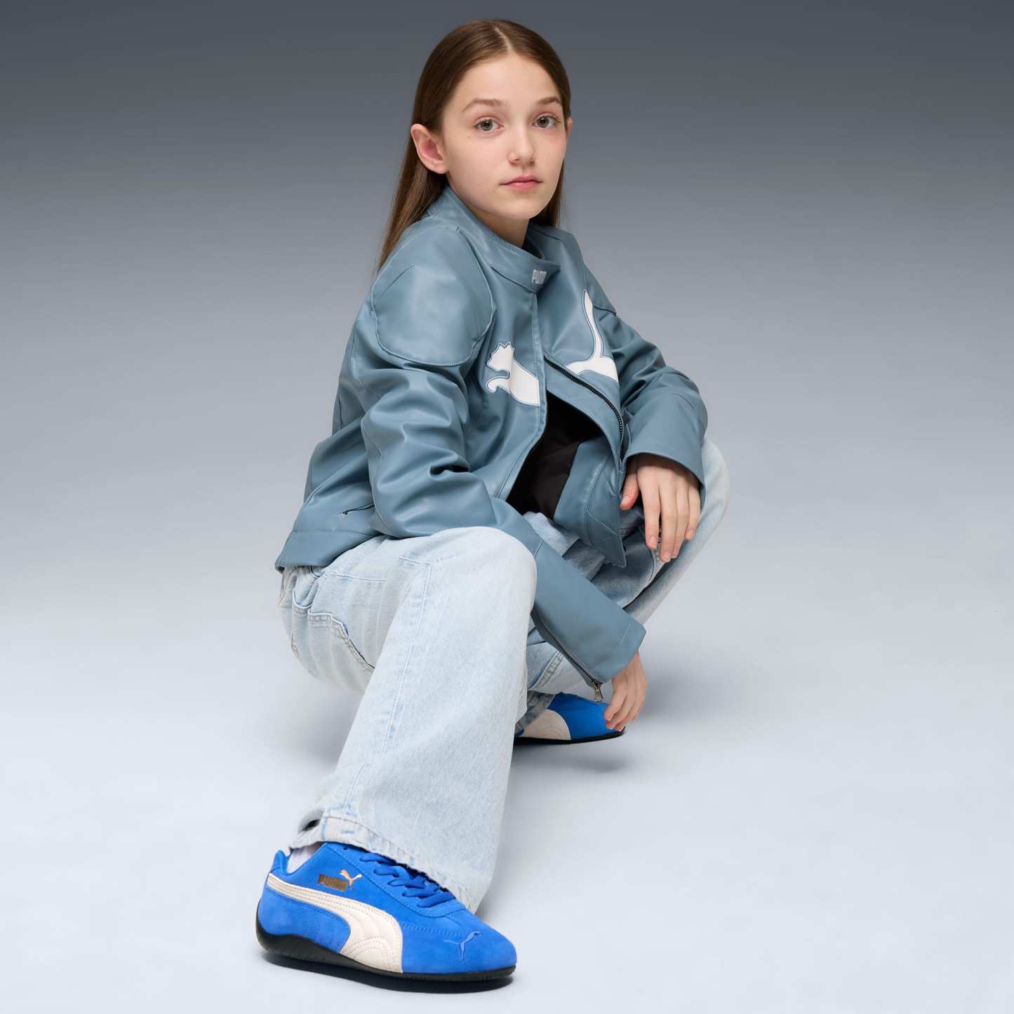 Speedcat OG Big Kids' Sneakers - Mountain Blue-Frosted Ivory - 3