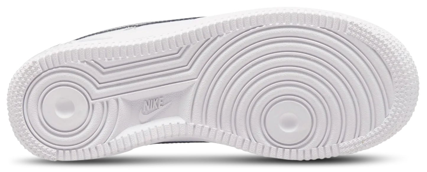 Nike Air Force 1 Low 童款 - White/Silver/Black - Image 4