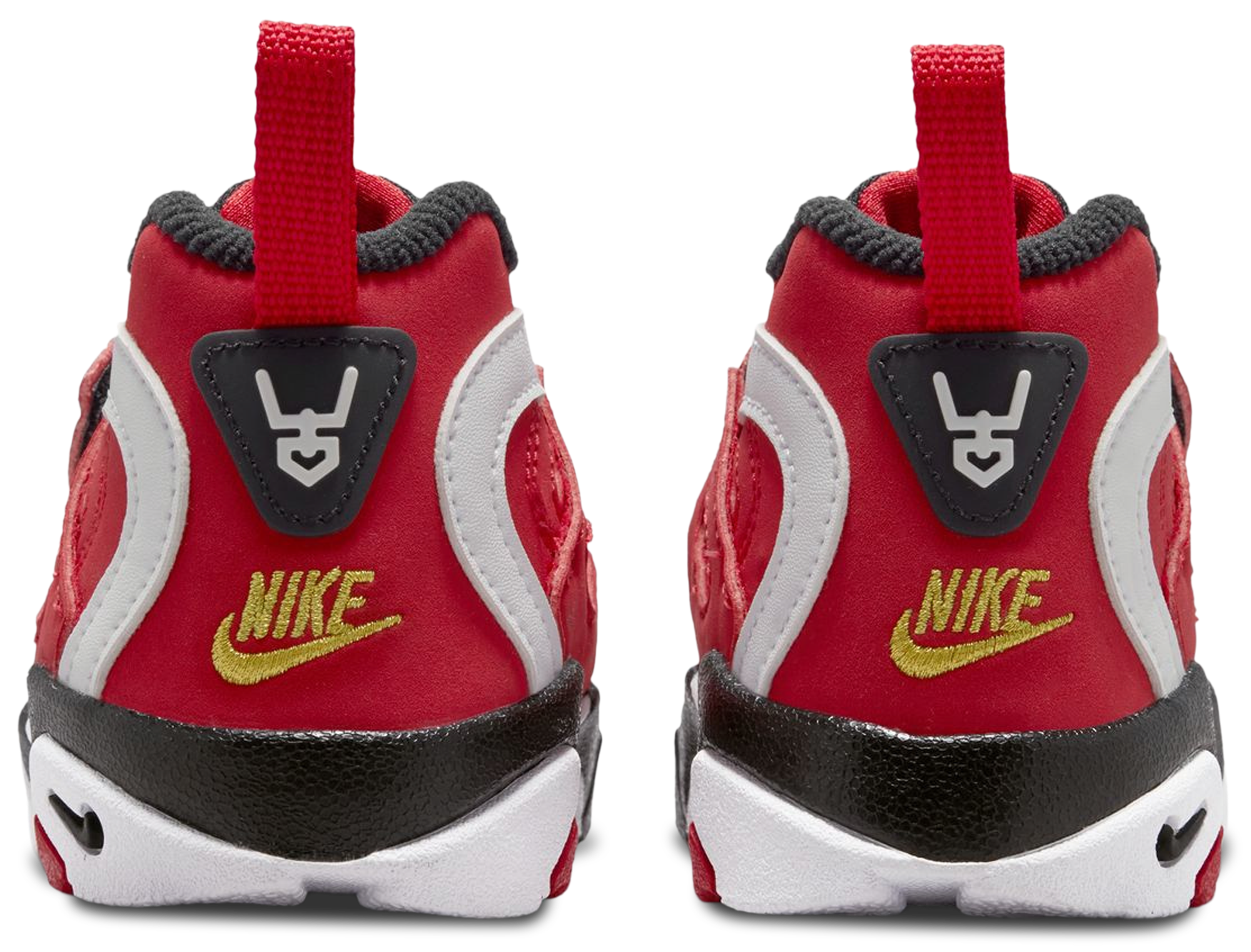 Nike Air Diamond Turf II 童款 - Black/White/Red - Image 3