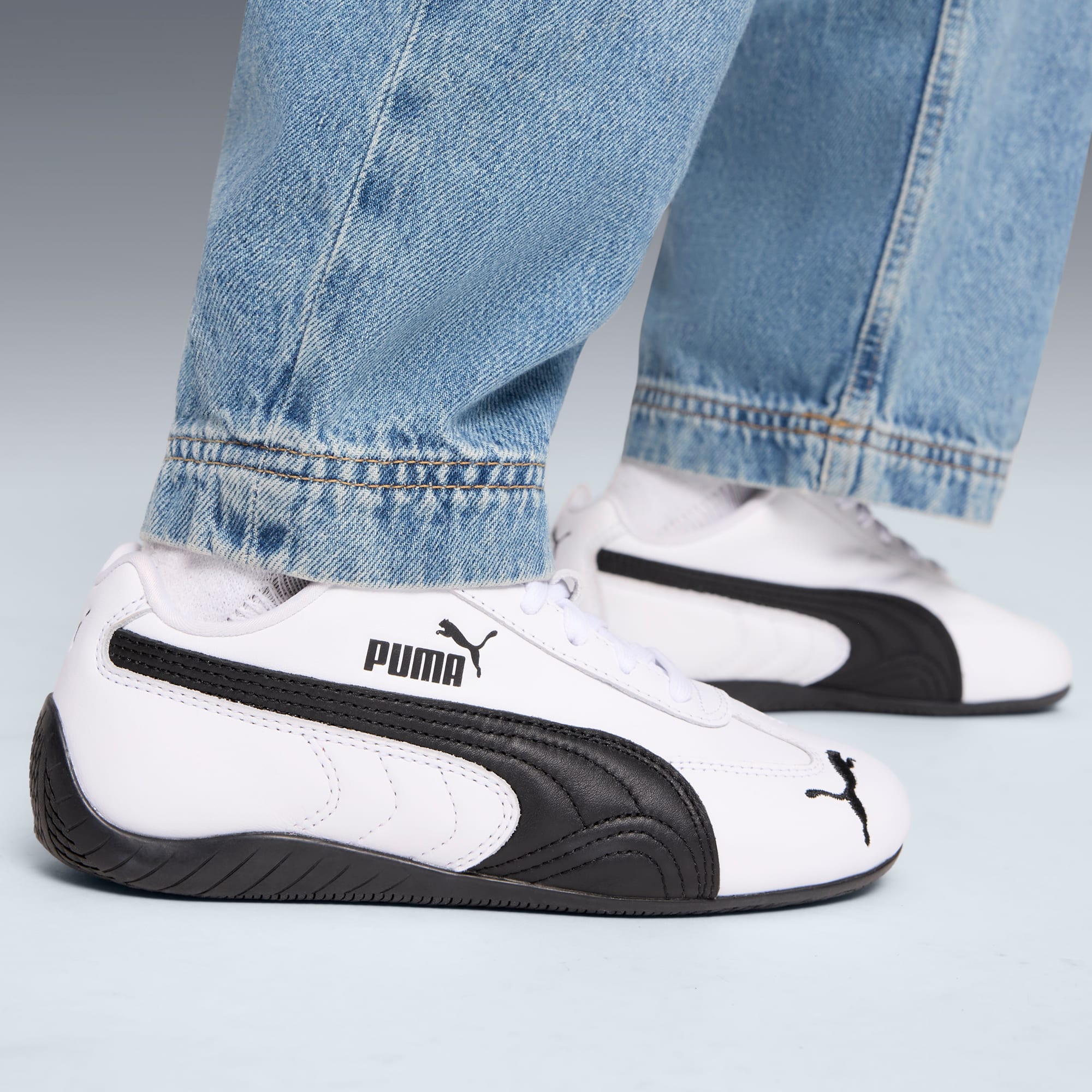 Speedcat Leather Big Kids' Sneakers - PUMA White-PUMA Black - 2