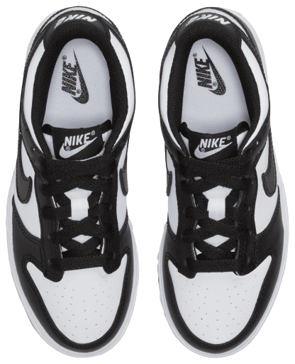 Nike Dunk Low 童款 - Black/White/White - Image 4