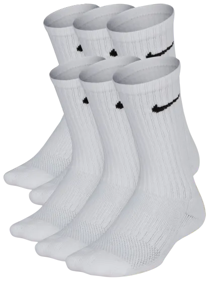 Nike 6 Pack Cushioned Crew Socks 童款 - White/Black - Image 2