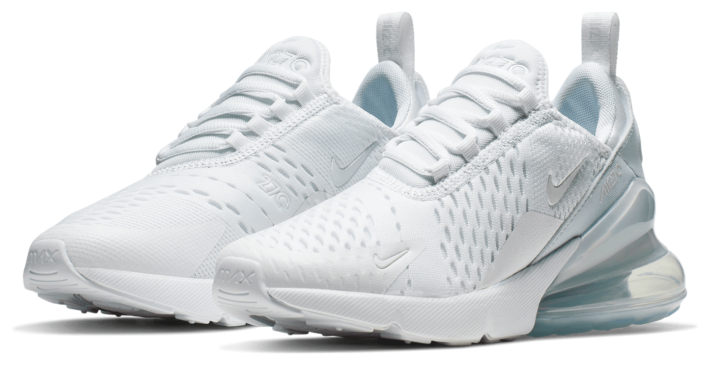 Nike Air Max 270 童款 - White/White/Metallic Silver - Image 6