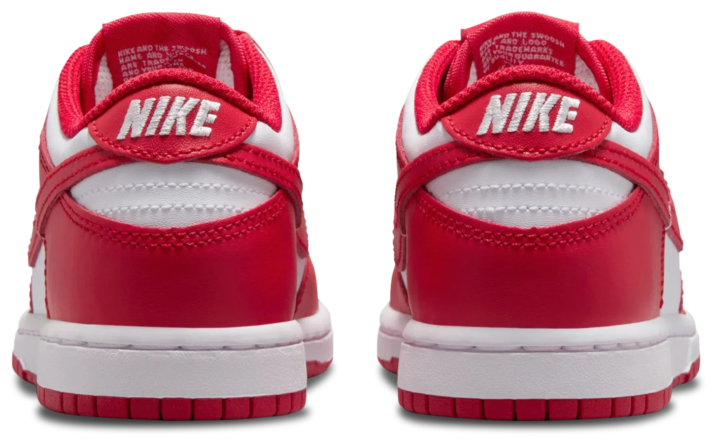 Nike Dunk Low 童款 - White/University Red - Image 3
