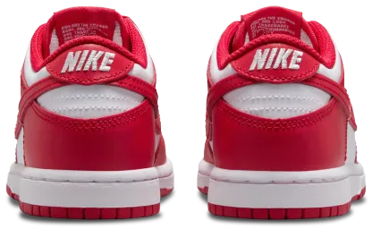 Nike Dunk Low 童款 - White/University Red - Image 3