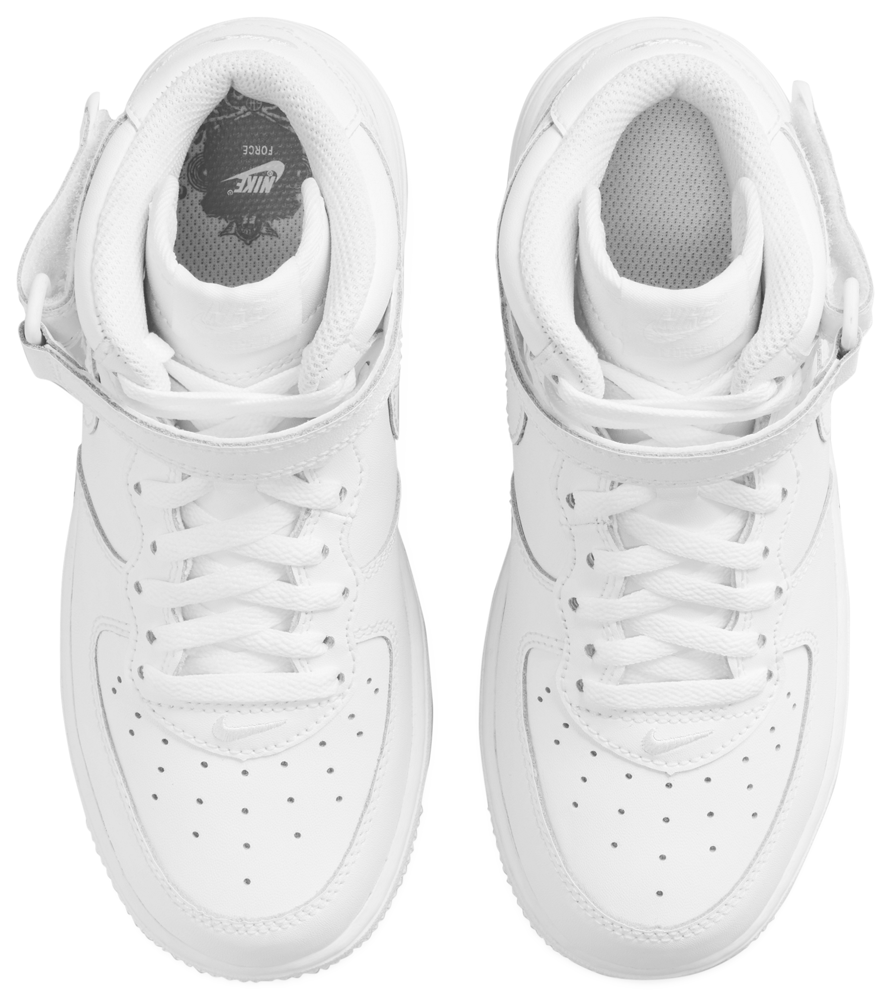 Nike Air Force 1 Mid LE 童款 - White/White/White - Image 4