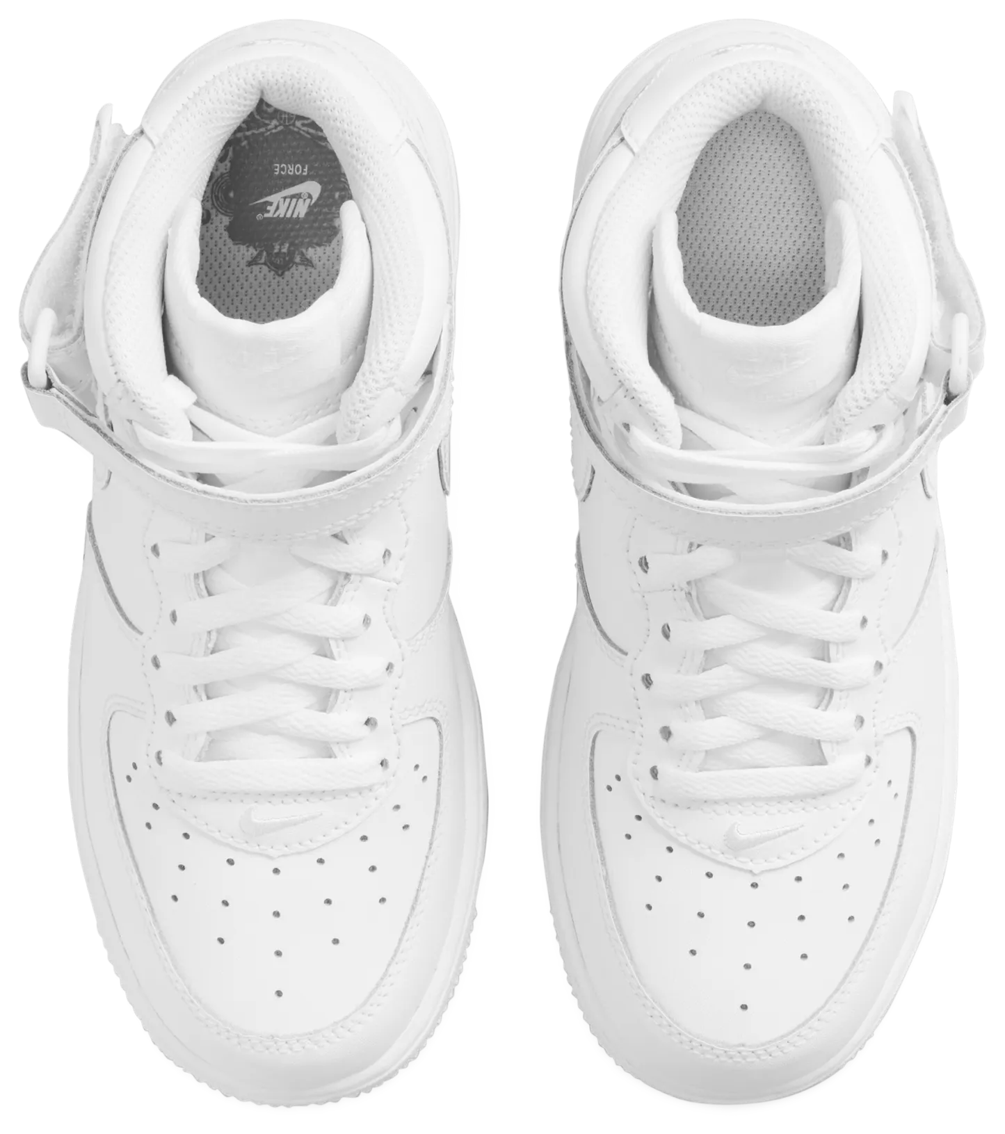 Nike Air Force 1 Mid LE 童款 - White/White/White - Image 4