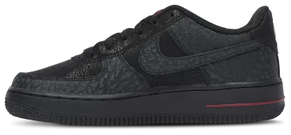 Nike Air Force 1 Low 童款 - Black/Grey/Red - Image 2