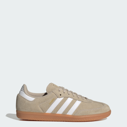 adidas SAMBA OG SHOES - Khaki Three / Cloud White / Gum - View 1