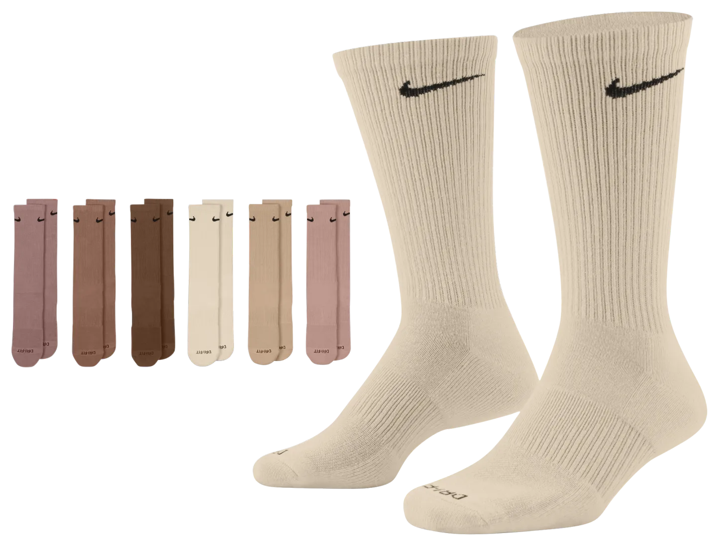 Nike 6 Pack Everyday Plus Cushioned Socks - Neutral/Multi - Image 1