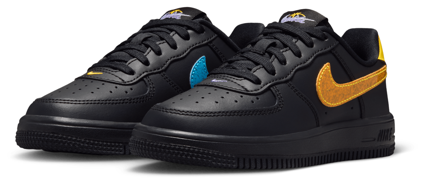 Nike Air Force 1 Low 童款 - Black/Purple - Image 6