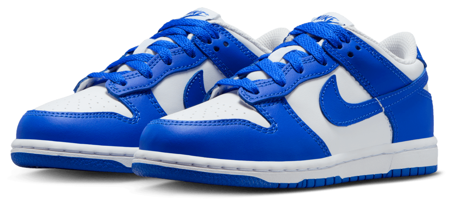 Nike Dunk Low 童款 - White/Hyper Blue - Image 6