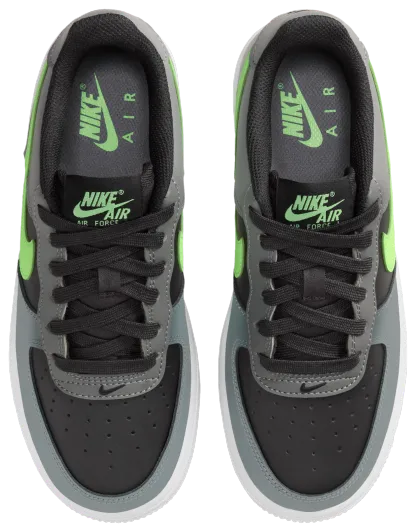 Nike Air Force 1 Low 童款 - Black/Lime Blast/Smoke Grey - Image 4