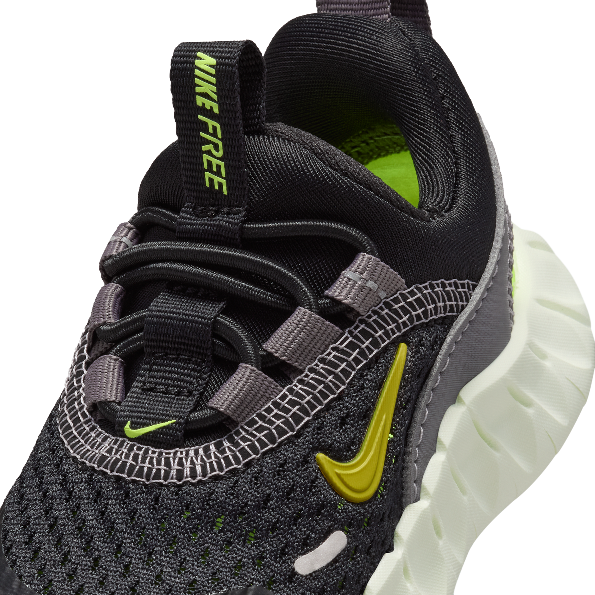 Nike Free Ride 童款 - Black/Saffron Quartz/Pencil Point - Image 7