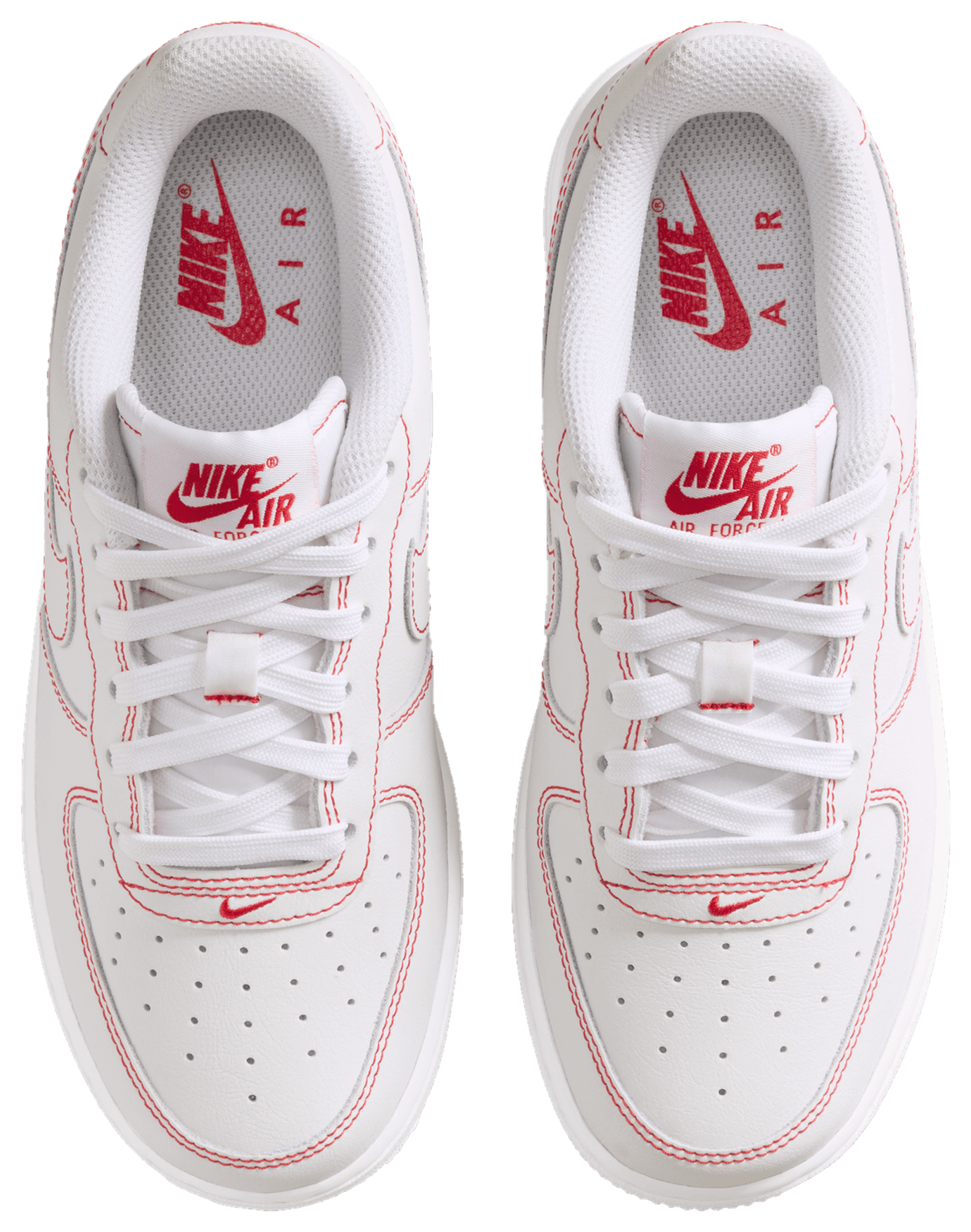 Nike Air Force 1 LV8 1 童款 - White/University Red - Image 4