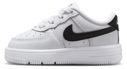 Nike Air Force 1 Low Lace 童款 - White/Black - Image 2