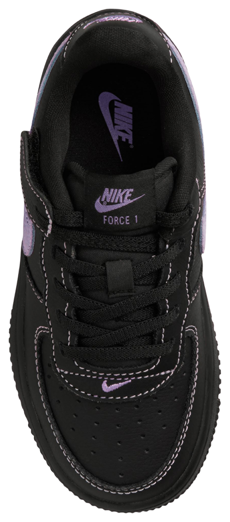 Nike Air Force 1 童款 - Black/Purple - Image 3