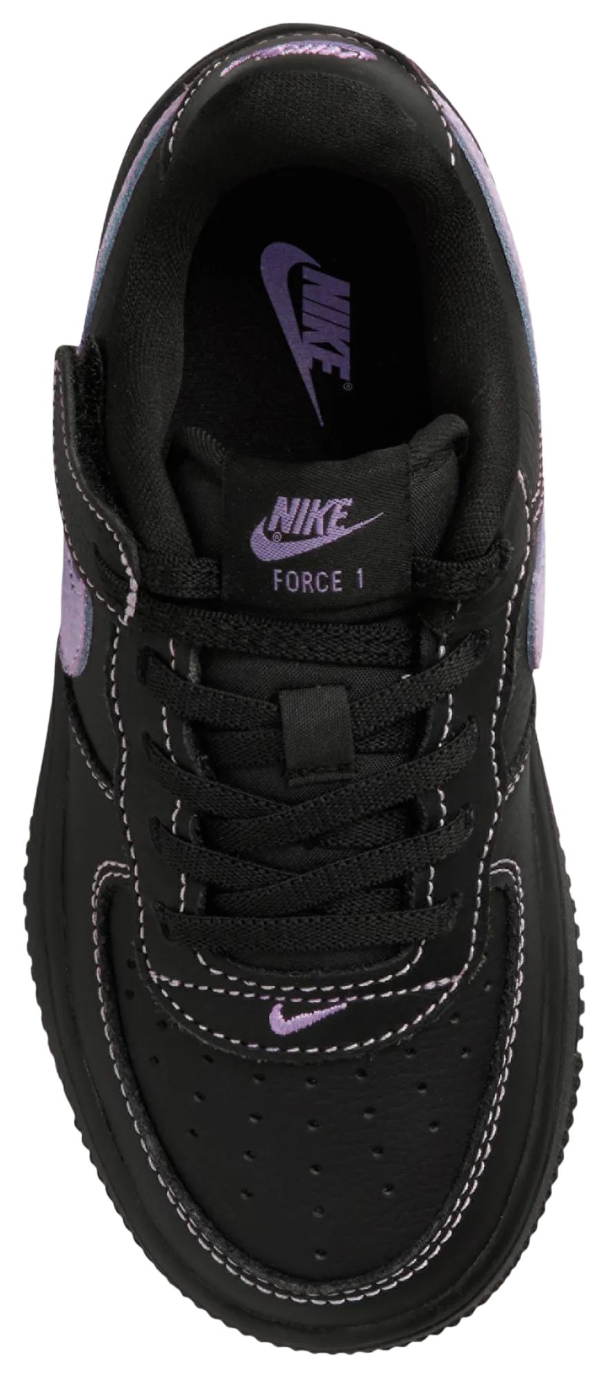 Nike Air Force 1 童款 - Black/Purple - Image 3