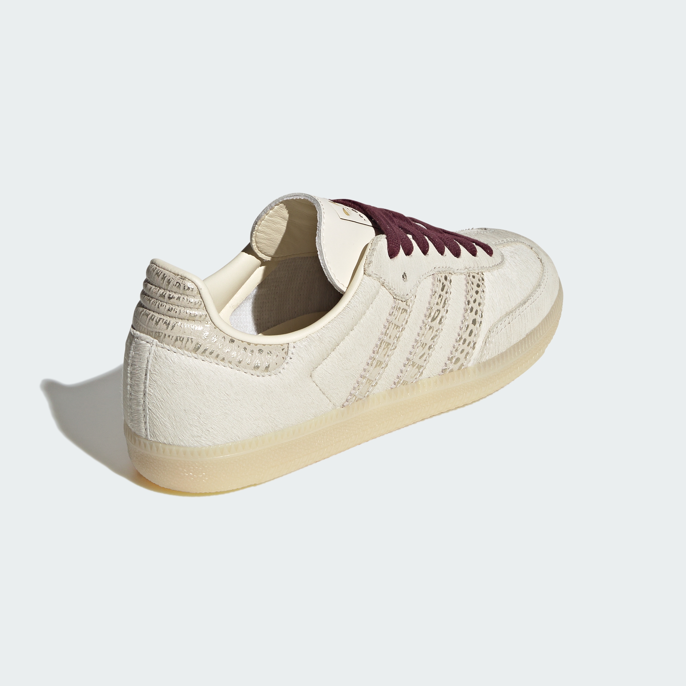adidas SAMBA OG SHOES - Cream White / Cream White / Maroon - View 6