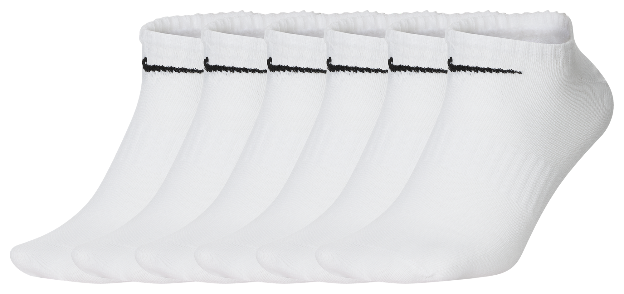 Nike Everyday Lightweight No Show Socks 6PK - White/Black - Image 1