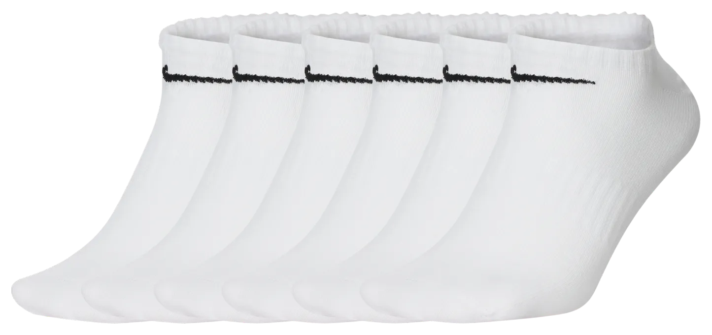 Nike Everyday Lightweight No Show Socks 6PK - White/Black - Image 1