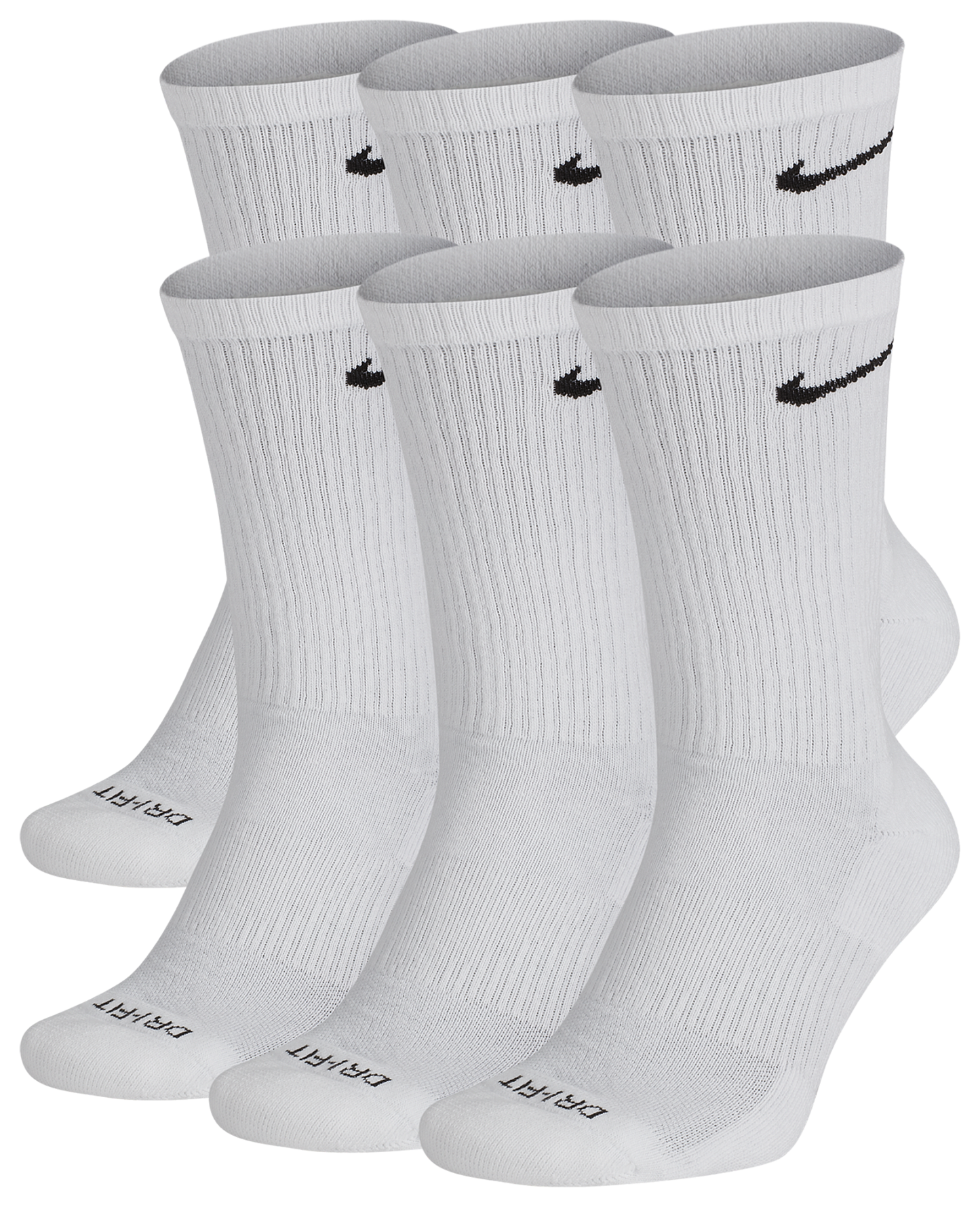 Nike 6 Pack Everyday Plus Cushioned Socks - Black/White - Image 2