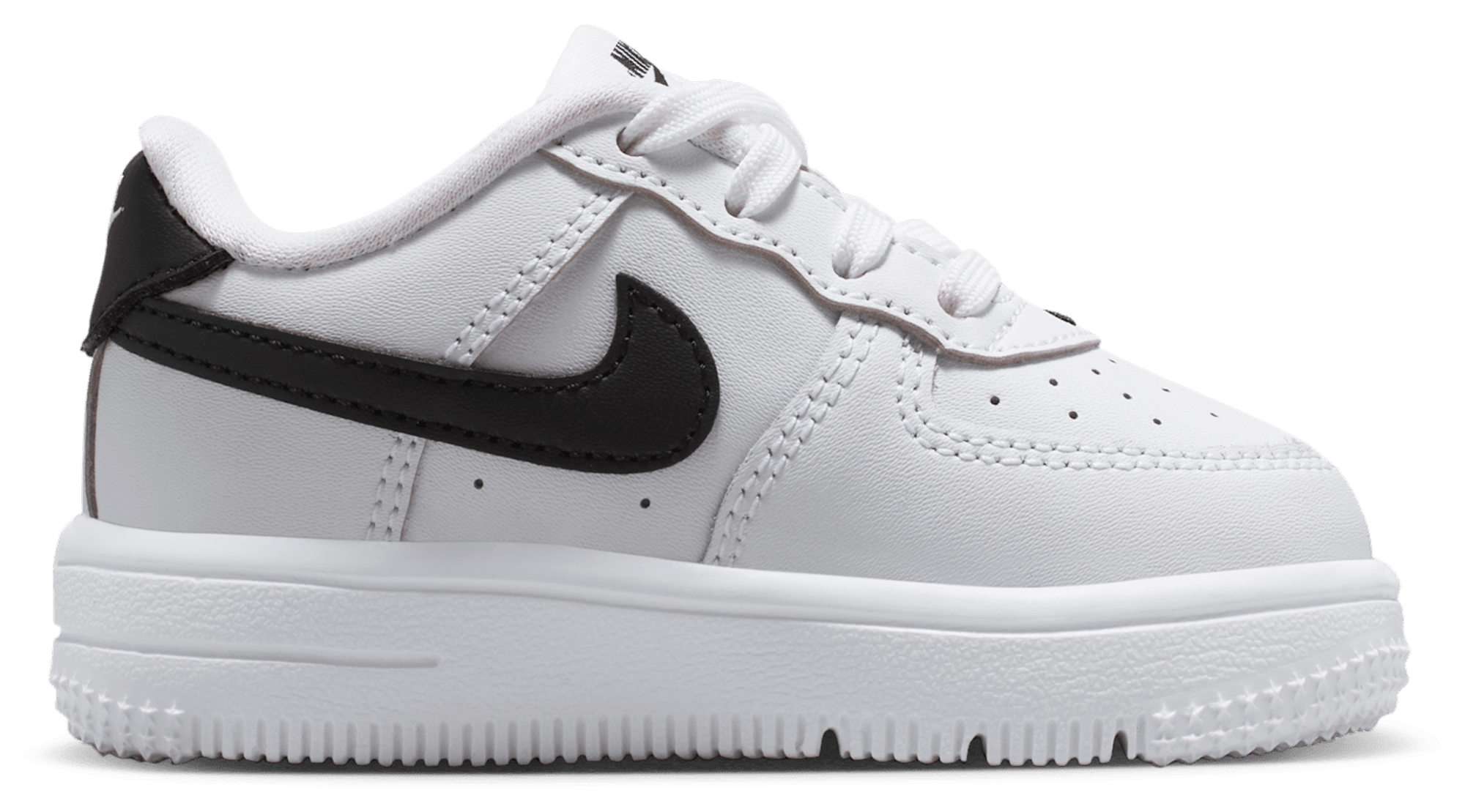 Nike Air Force 1 Low Lace 童款 - White/Black - Image 1