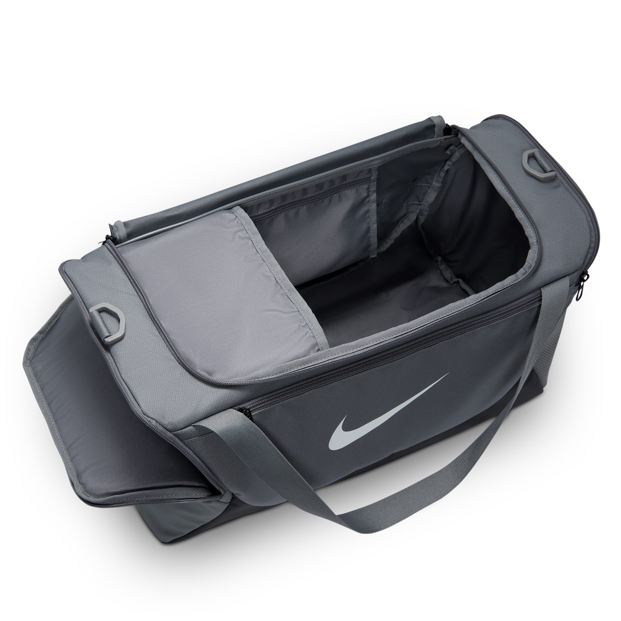 Nike Brasilia Small Duffel - Smoke Grey/Black/White - Image 5