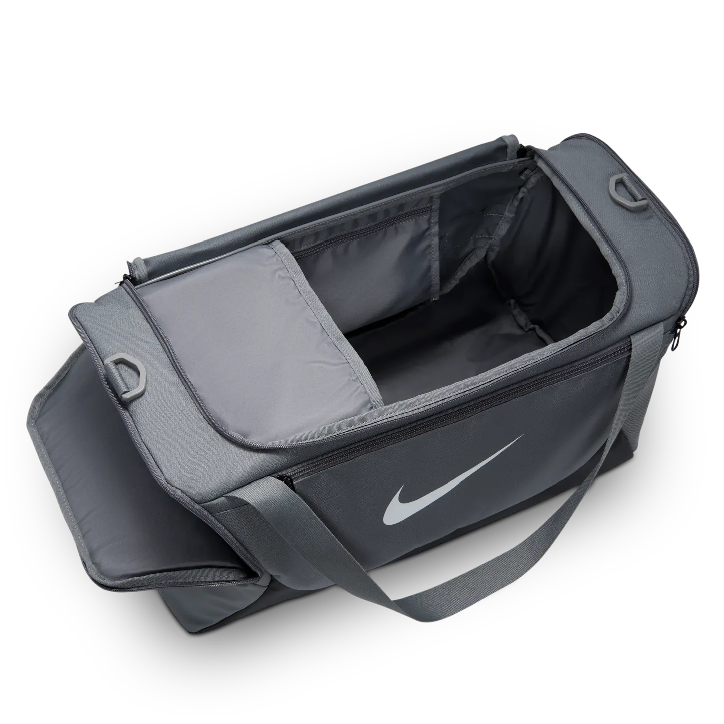 Nike Brasilia Small Duffel - Smoke Grey/Black/White - Image 5