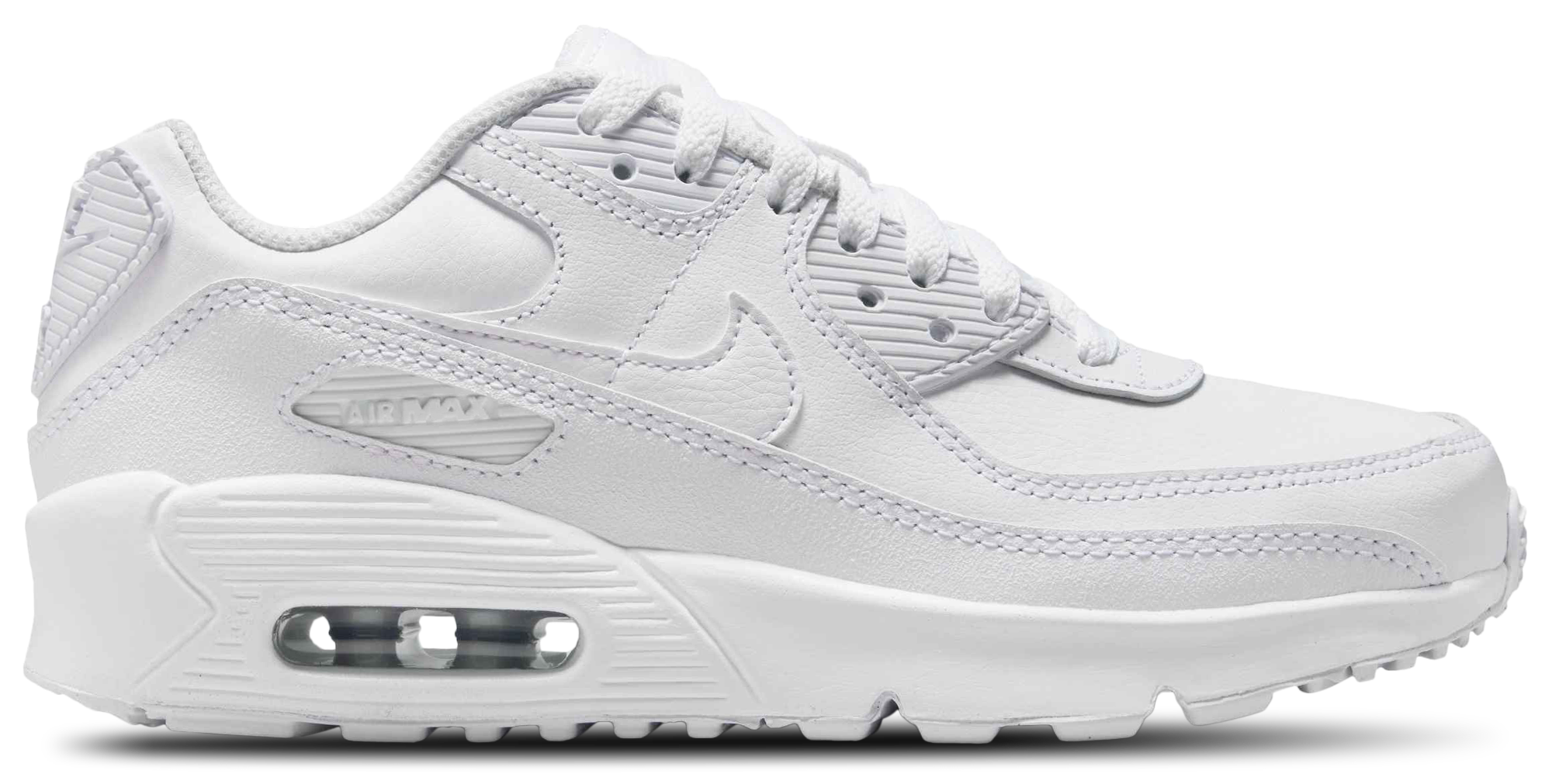 Nike Air Max 90 童款 - White/White/Metallic Silver - Image 1