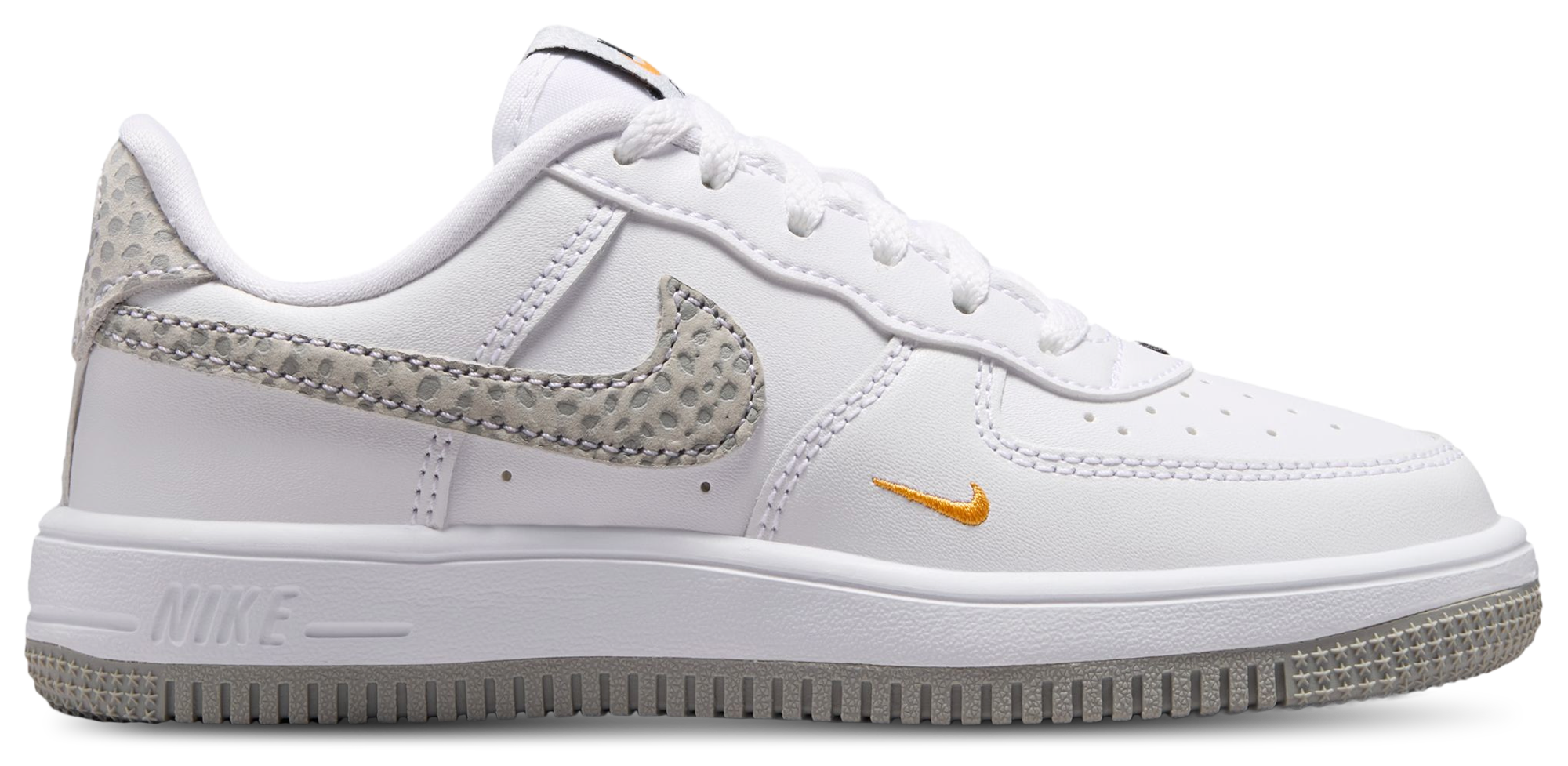 Nike Air Force 1 Low 童款 - Grey/White/Orange - Image 1