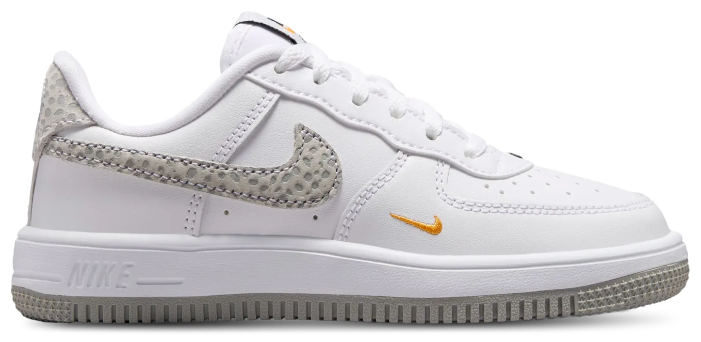 Nike Air Force 1 Low 童款 - Grey/White/Orange - Image 1