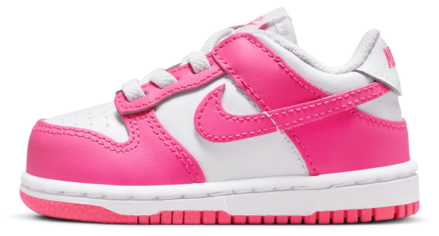 Nike Dunk Low 童款 - Laser Fuchsia/White - Image 8