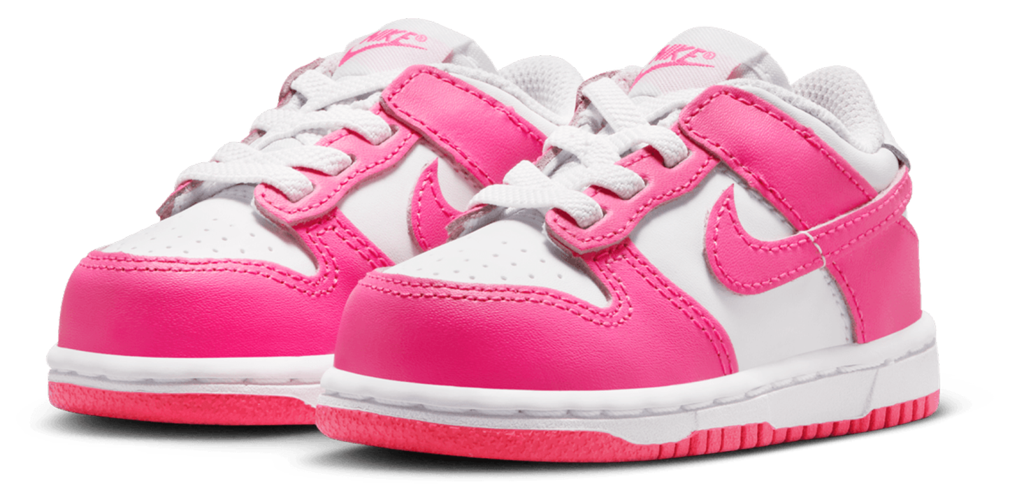 Nike Dunk Low 童款 - Laser Fuchsia/White - Image 6