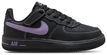 Nike Air Force 1 童款 - Black/Purple - Image 1