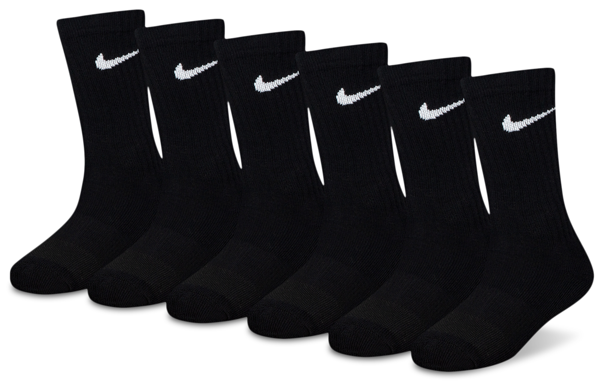 Nike 6 Pack Dri-FIT Performance Basic Crew Socks 童款 - Black - Image 1