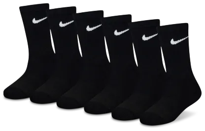 Nike 6 Pack Dri-FIT Performance Basic Crew Socks 童款 - Black - Image 1