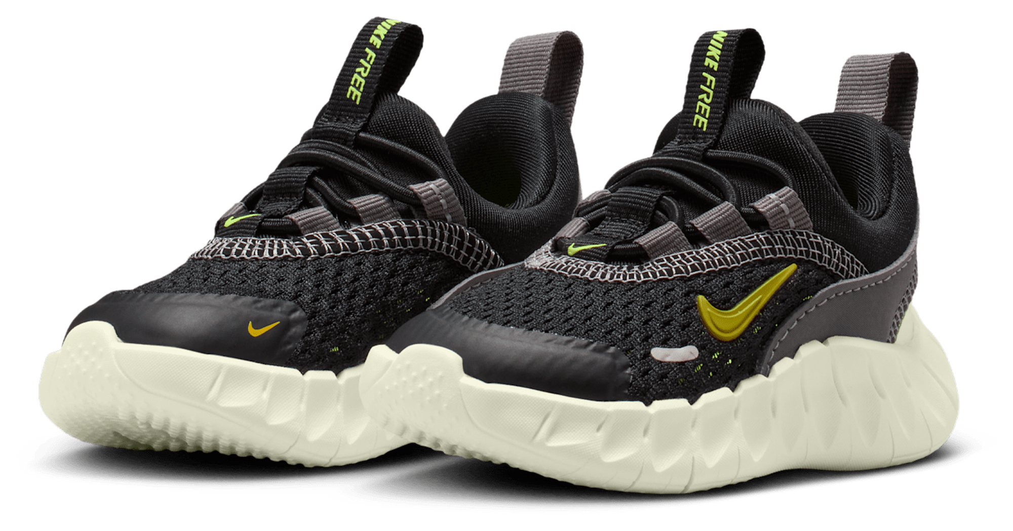 Nike Free Ride 童款 - Black/Saffron Quartz/Pencil Point - Image 6