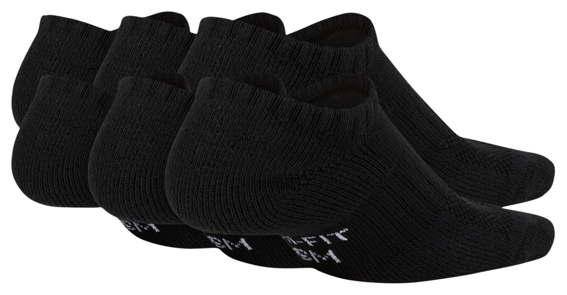 Nike 6 Pack Cushioned No-Show Socks 童款 - Black/White - Image 3