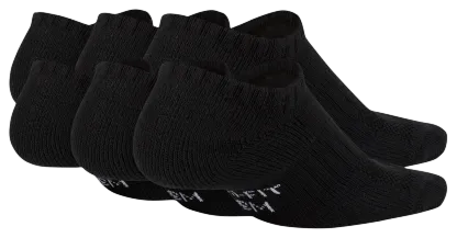 Nike 6 Pack Cushioned No-Show Socks 童款 - Black/White - Image 3