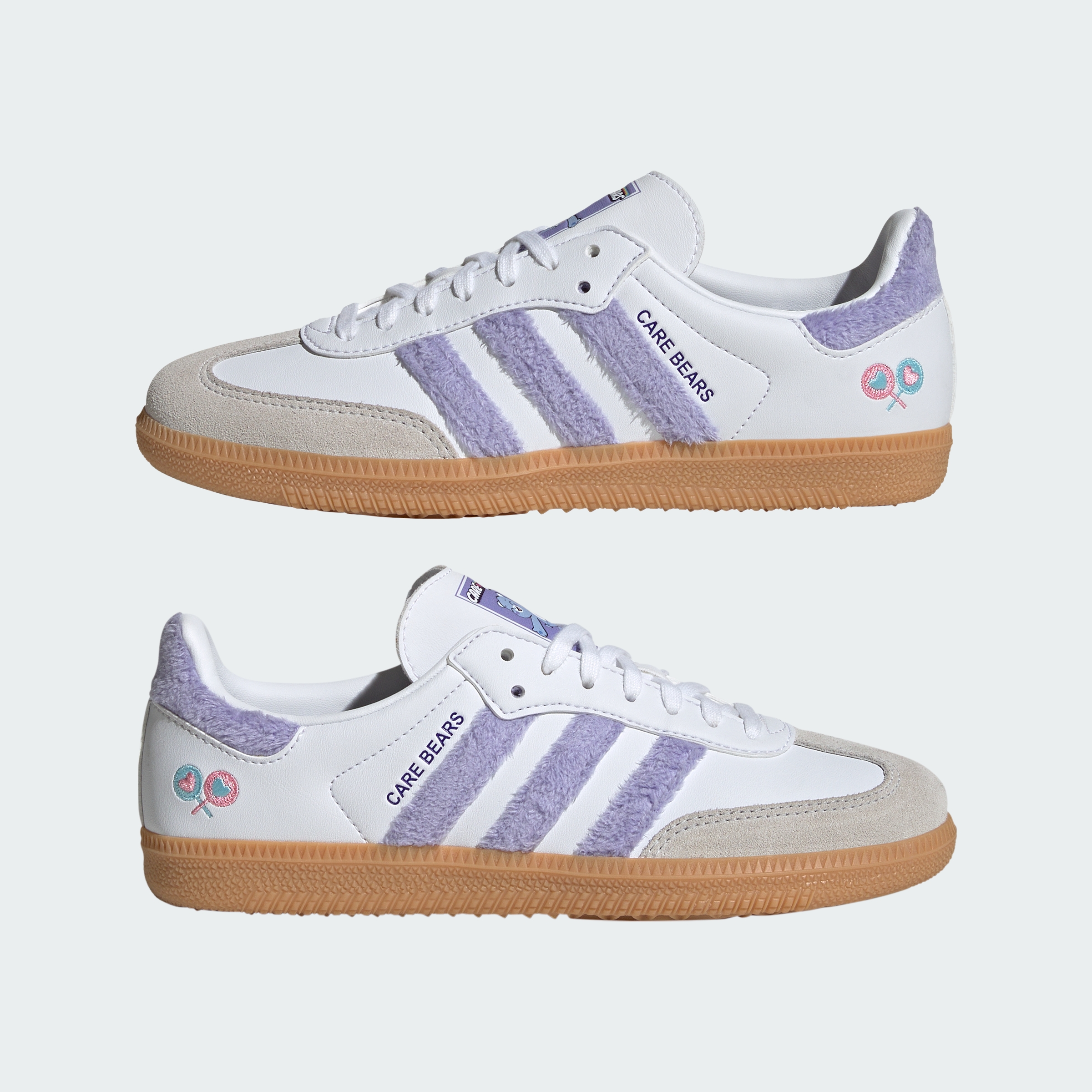 adidas ADIDAS CARE BEARS SAMBA OG SHOES - Light Purple / Cloud White / Blue Dawn - View 9