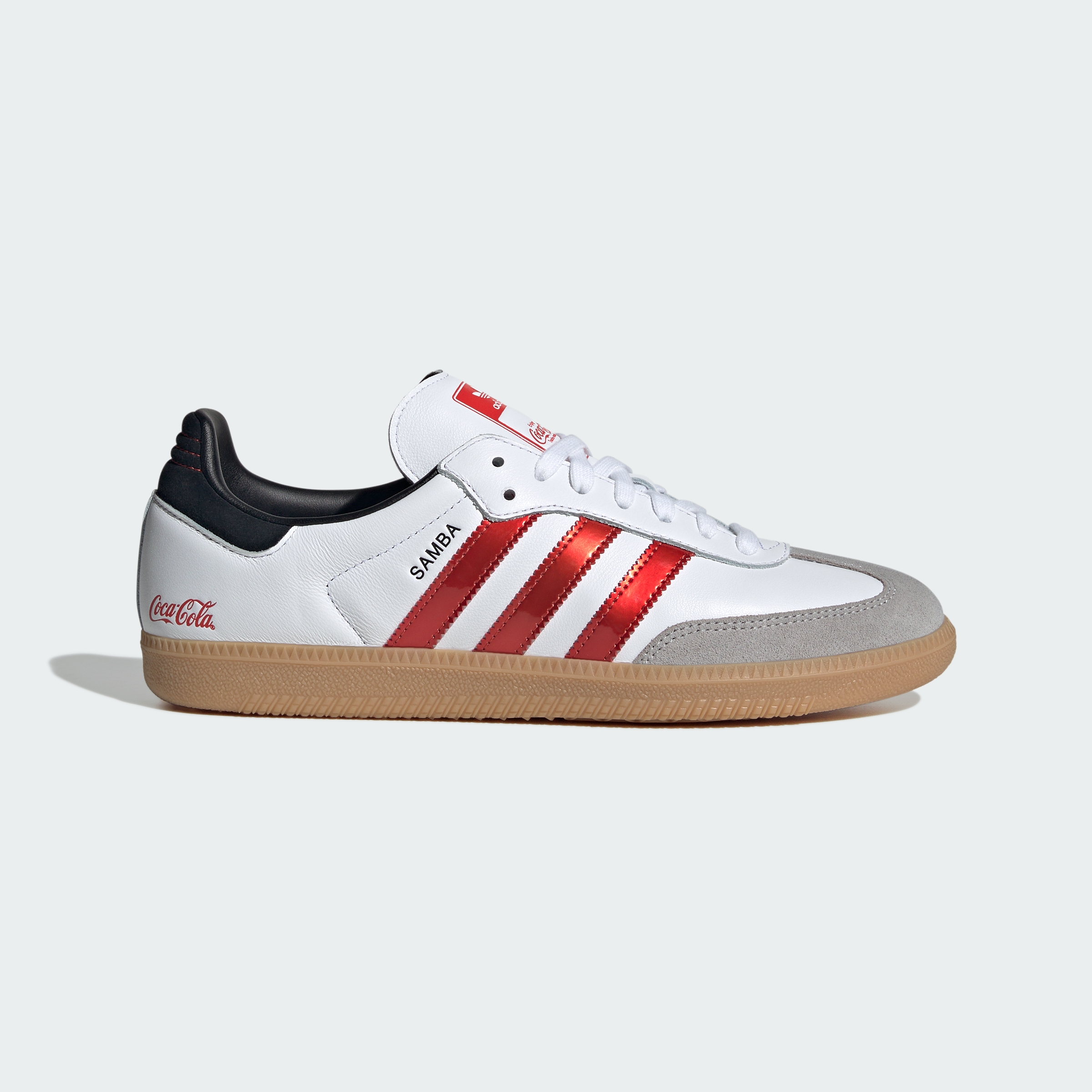 adidas ADIDAS X COCA-COLA SAMBA OG SHOES - Cloud White / None / Gum - View 3