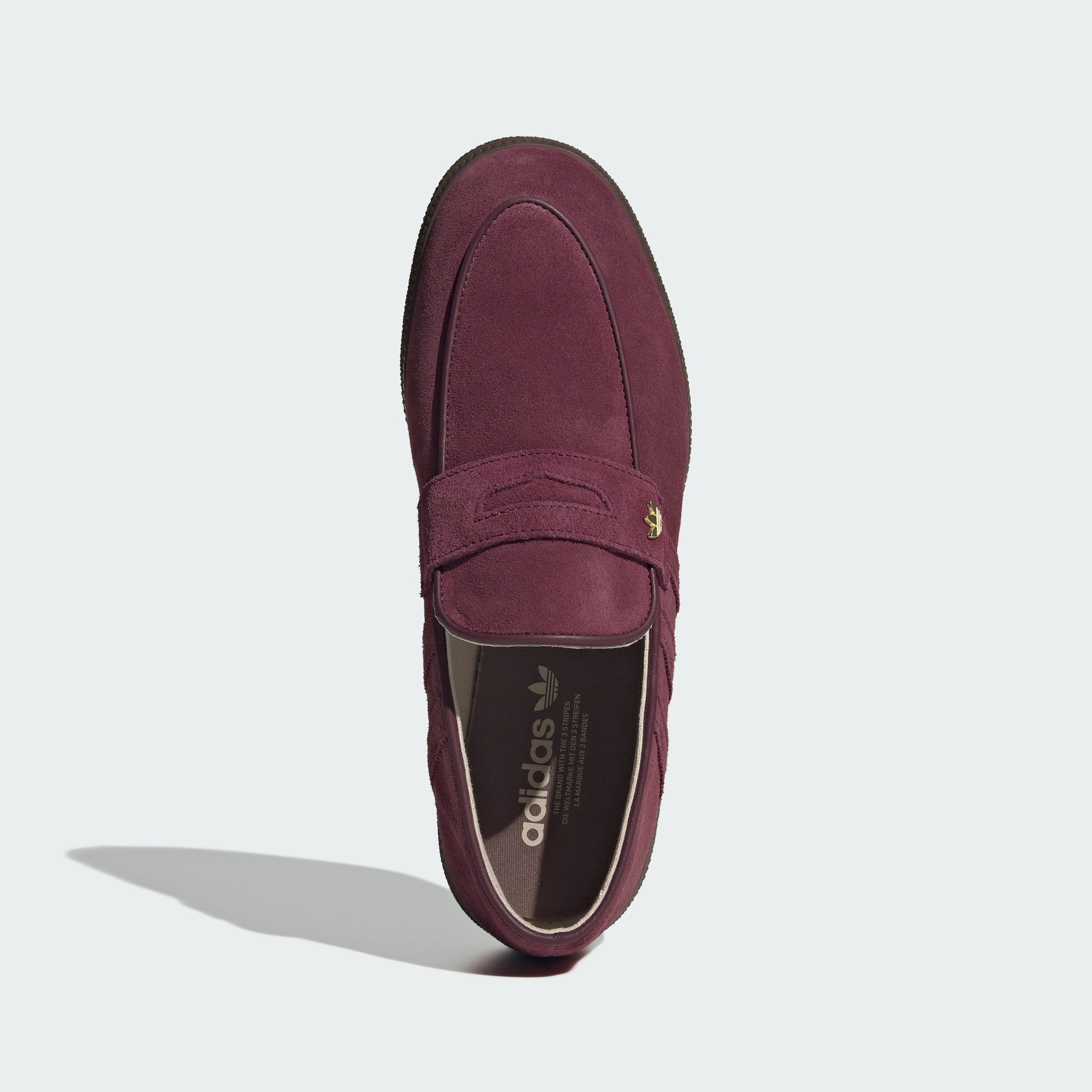 adidas HANDBALL SPEZIAL LOAFER SHOES - Maroon / Maroon / Gum - View 2