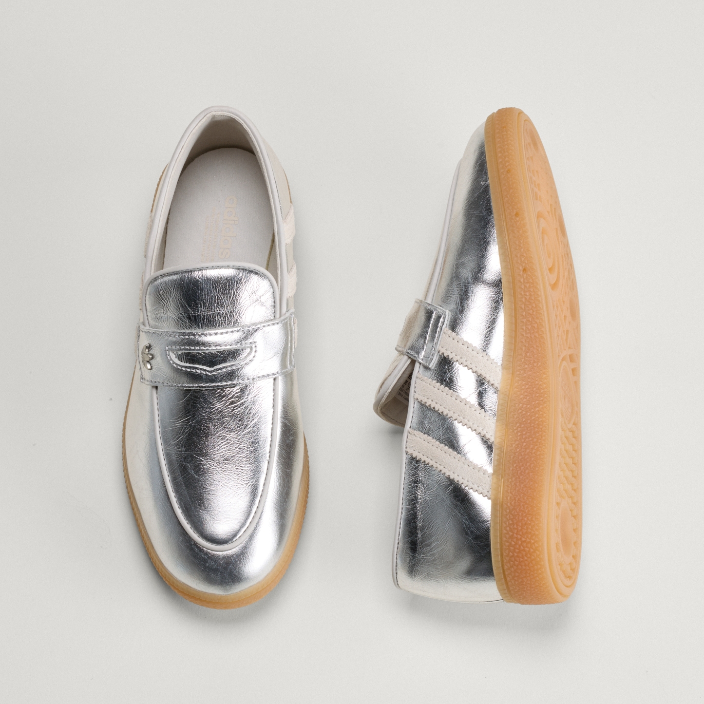 adidas HANDBALL SPEZIAL LOAFER SHOES - Silver Metallic / Off White / Grey One - View 4