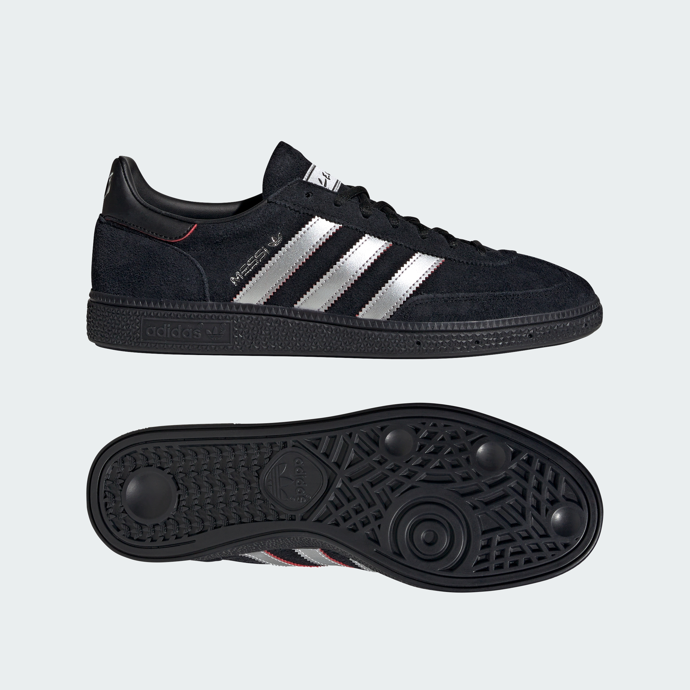 adidas HANDBALL SPEZIAL MESSI Shoes - Core Black / Silver Metallic / Pure Ruby - View 1