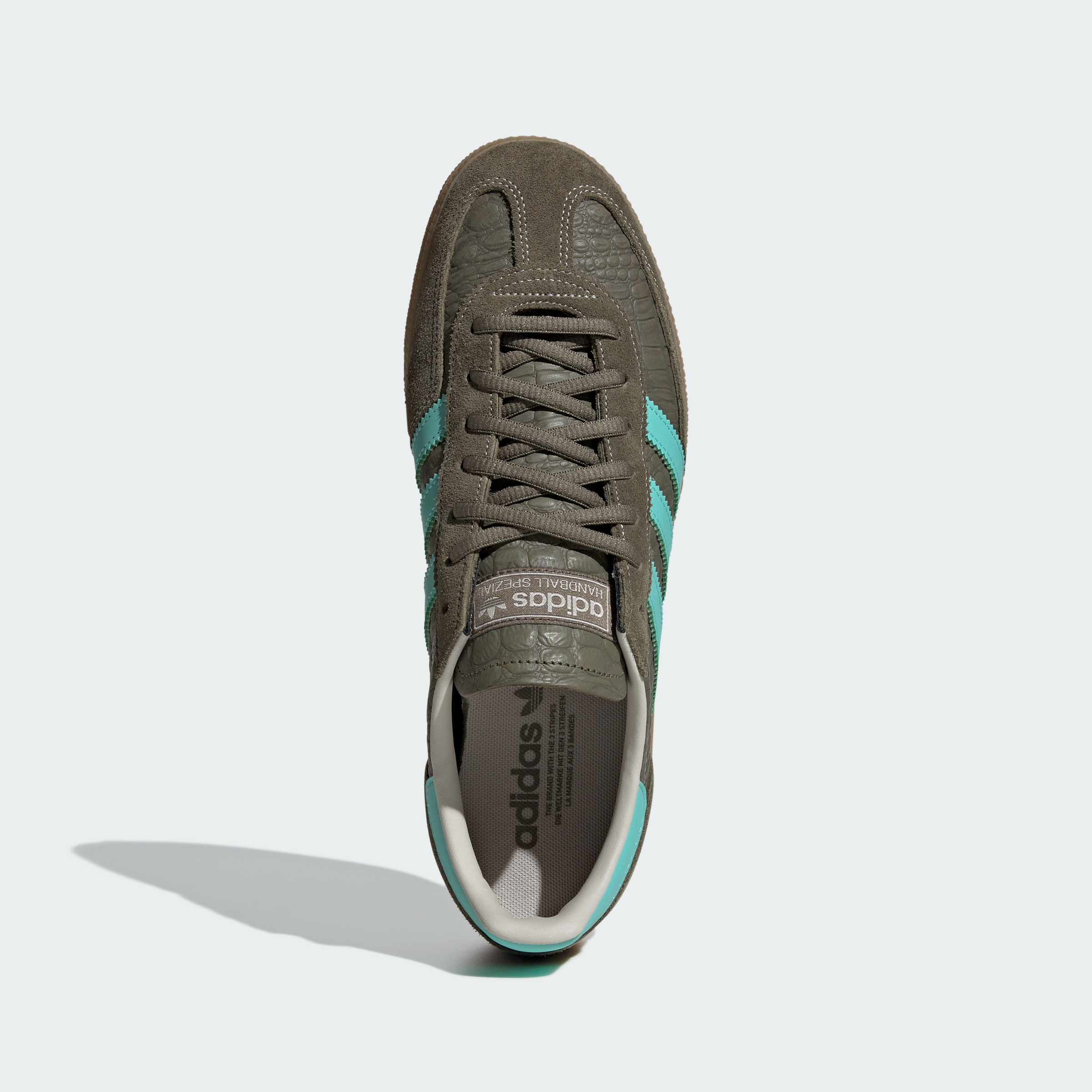 adidas HANDBALL SPEZIAL SHOES - Olive Strata / Acid Mint / Gum - View 4